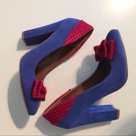 C. Label 6 Kristy blue and red polka dot pump - Picture 8 of 8
